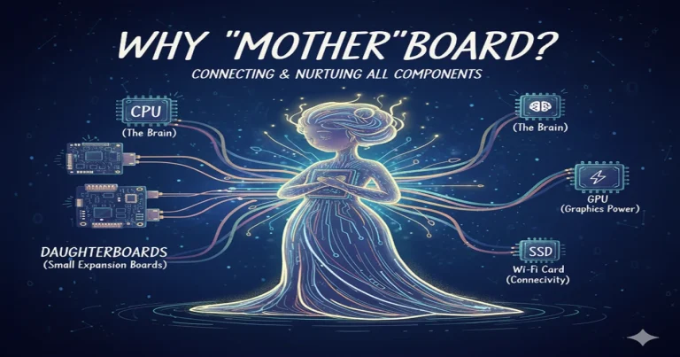 no father board exit Modern motherboard with labeled components for PC building