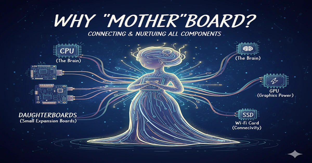 no father board exit Modern motherboard with labeled components for PC building